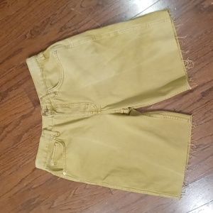 NEW Free People Bermuda shorts tan frayed hem Bermuda shorts sz 27